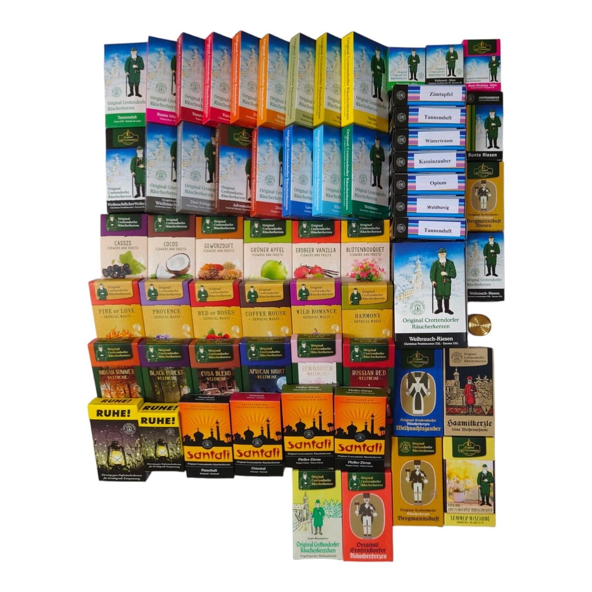 Crottendorfer Räucherkerzen 64 verschiedene Sorten und Größen XS, M, XL XXL
