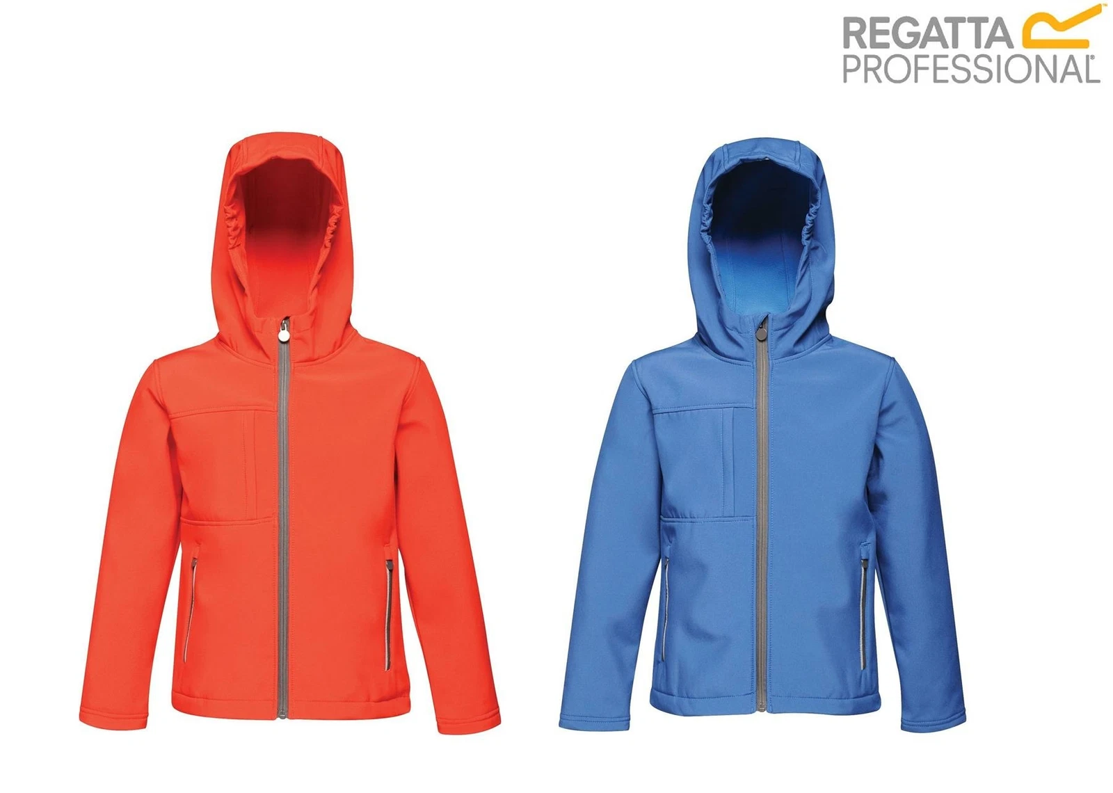 Regatta Kids Octagon Hooded Wind Showerproof Softshell Jacket Zip Pockets
