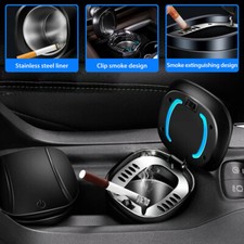 Auto-Aschenbecher mit LED Kfz-Windaschenbecher mit Deckel & Gluttöter & Licht-