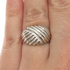 J. ESPOSITO 925 Sterling Silver Vintage Ribbed Ring Size 6.25