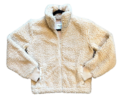 Abercrombie & Fitch Off-White Sherpa Warm Fuzzy Jacket Coat w/Hood