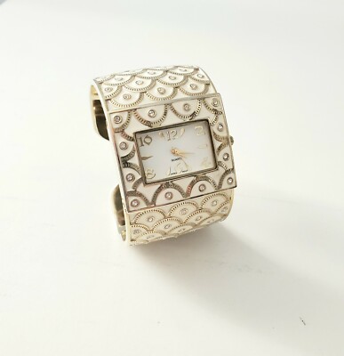 Collectibles by Adrienne Ivory Enamel Cuff Watch Cuff Enamel Round Watch in Pink | Altar main image 4