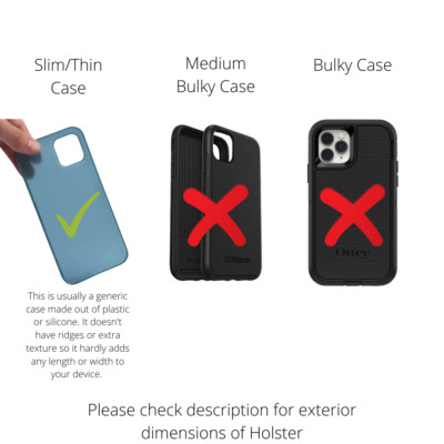 iPhone 12 13 Pro Max with Belt Clip Black Leather Holster, Heavy Duty Rotating