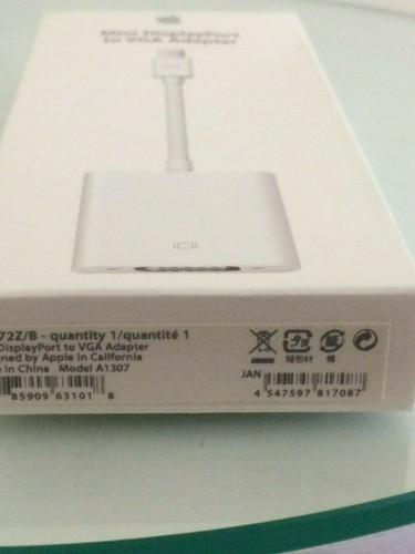 APPLE MINI DISPLAY PORT TO VGA ADAPTER - MB572Z/B - NIB - Picture 4 of 5