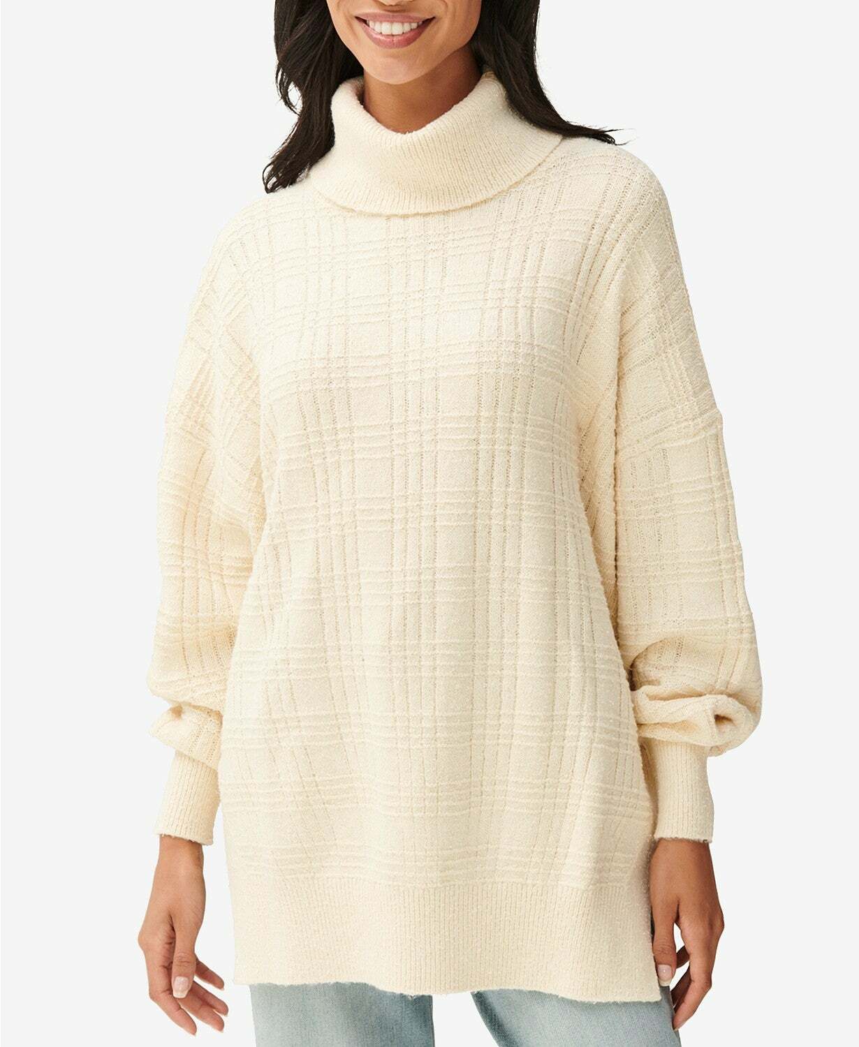 Lucky Brand Textured Stitch Turtleneck 
