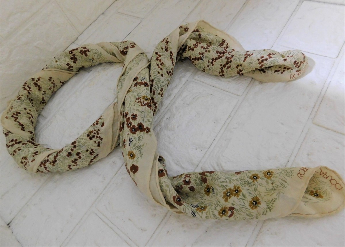 Foulard Vintage 100% Soie Pure Roberto Capucci - Dimensions 84x86 Cm, Occasion Très Bon état