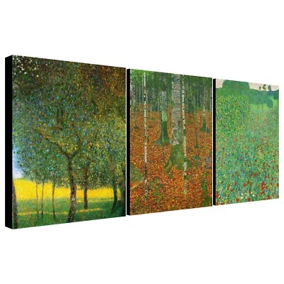 Gustav Klimt Art - Set Of 3 Detailed Prints - Canvas Wall Art Framed Prints - Image 1 of 4
