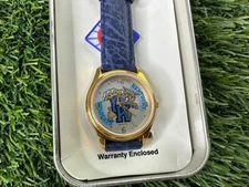 Kentucky Wildcats Watch Wrist Leather Band Blue Sun Time Basketball jersey VTG