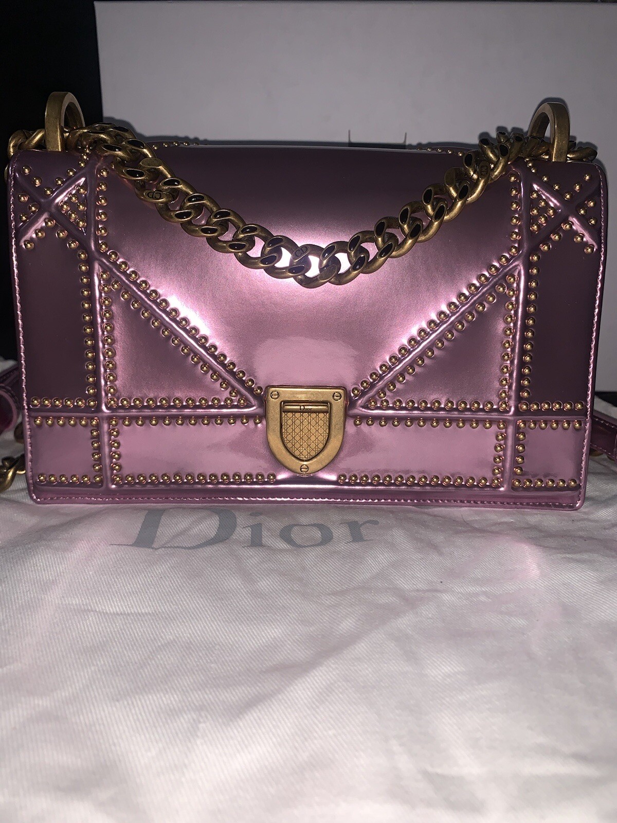 Dior Diorama Mirror Metallic Calfskin Bag Brand New With Box Dustbag RRP £2,600 image 3