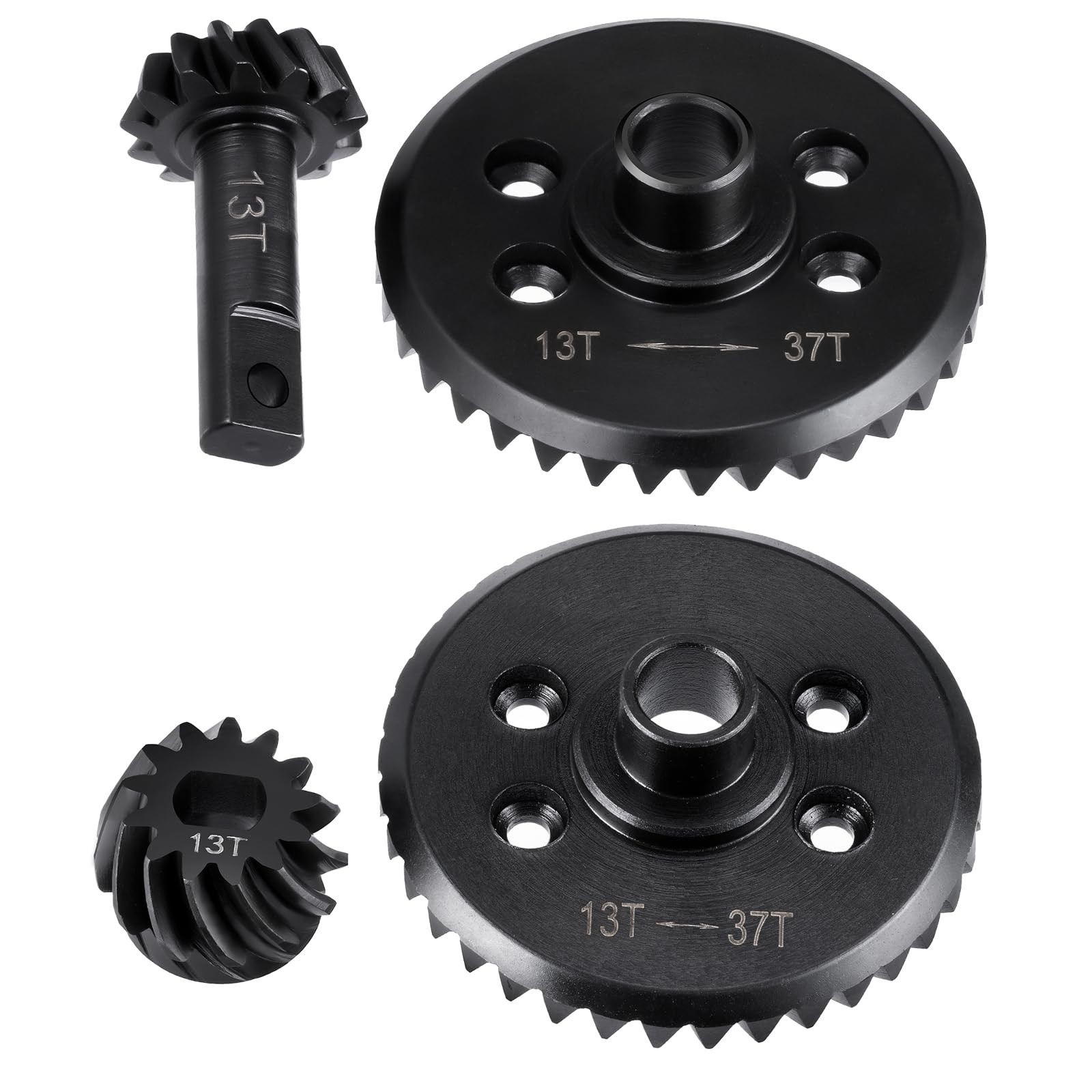 Steel Front and Rear Spiral Cut Differential Pinion Gear Diff Gear Set for 1/...