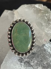 Native American Green Turquoise And Sterling Silver Ring