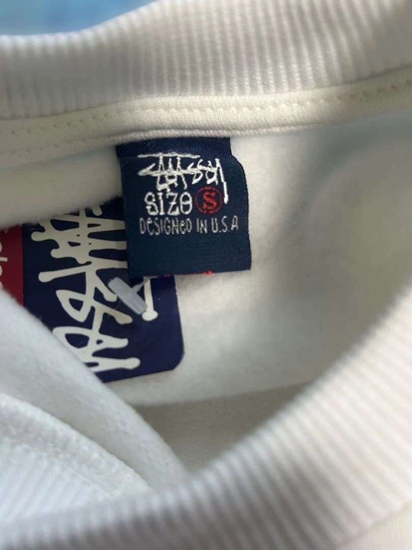Stussy White Sweatshirt S saxophonist graphic casual unisex thumbnail 3