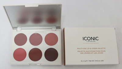 Iconic London Multi-Use Lip and Cheek Palette 6 Dewy Cream Shades   0.42 Oz NEW