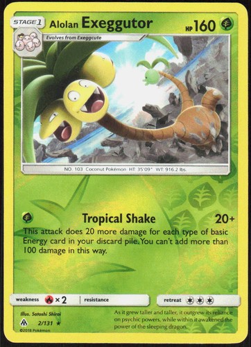 Alolan Exeggutor 2/131 Reverse Holofoil Rare SM - Forbidden Light NM Pokemon