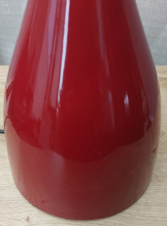 Vintage Table Lamp Large Ceramic Red Table Light Ring Lighting England / Leeds - Image 4 of 4