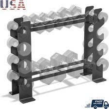 Heavy Duty Steel Dumbbell Rack Space Saving Weight Holder Powder Coated Finish
