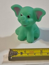 Green Soft Plastic Elephant Figure Animal Bath Toy Wildlife Zoo Animal Circus