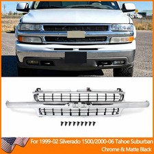 For 99-2002 Chevrolet Silverado 1500 2000-2006 Tahoe Front Grille Chromeblack