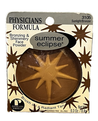 Physicians Formula Summer Eclipse Face Powder Sunlight/Bronzer White w/Stars Box