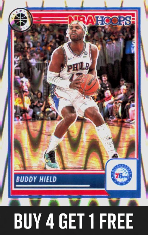 Buddy Hield 2023-24 Hoops Premium Stock Seismic Prizm #188 Philadelphia 76ers
