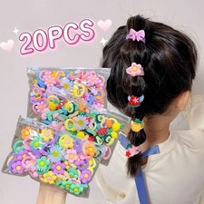 10 Pcs Cute Girls Cartoon Rubber Elastic Hair Bands Small Kids Sweet Hair Ties