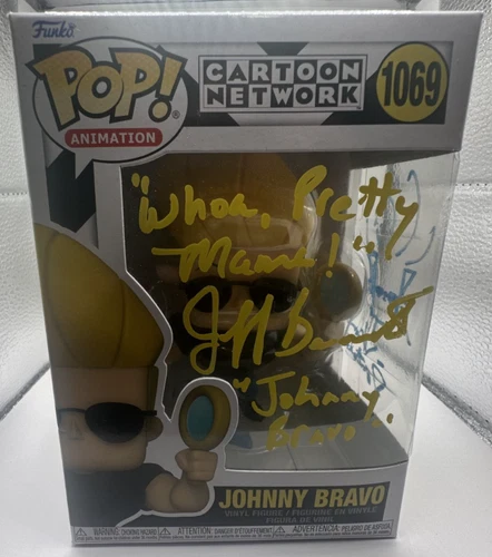 Funko Pop! Animation Johnny Bravo #1069 SIGNED Autographed Jeff Bennett W/ Quote
