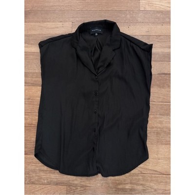 Premise Women's Black Cap Sleeve Button Down Blouse - Size XS b4