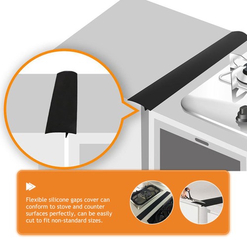 2 Pcs Silicone Strips Stove Protectors Kitchen Counter Gap Cover - Picture 10 of 12