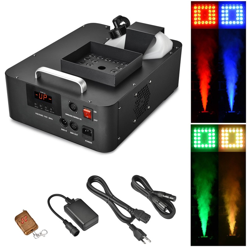 Yescom Vertical Smoke Fog Machine With Lights LED 1500W Fogger DJ Equipment