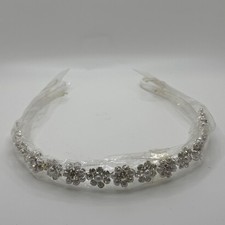 Vintage Rhinestone Faux Pearl Floral Bridal Headband Wedding Prom Accessory