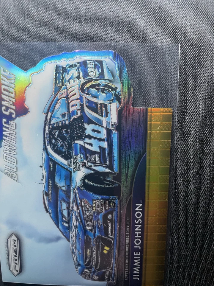 2016 Panini Prizm Jimmie Johnson Blowing Smoke Gold Insert #ed 5/10 NASCAR - Image 3 of 4