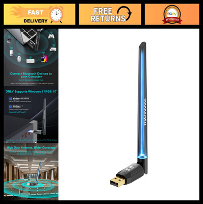 Long Range Bluetooth 5.4 USB Adapter for PC & Laptop - Enhanced Antenna, Windows