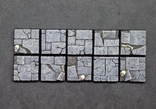 25mm square resin bases Ruined Flagstone x10 for Warhammer TOW KoW (unpainted)