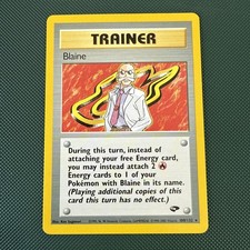 Pokémon TCG Blaine 100/132 Vintage WOTC Gym Challenge Trainer RARE Non Holo - NM