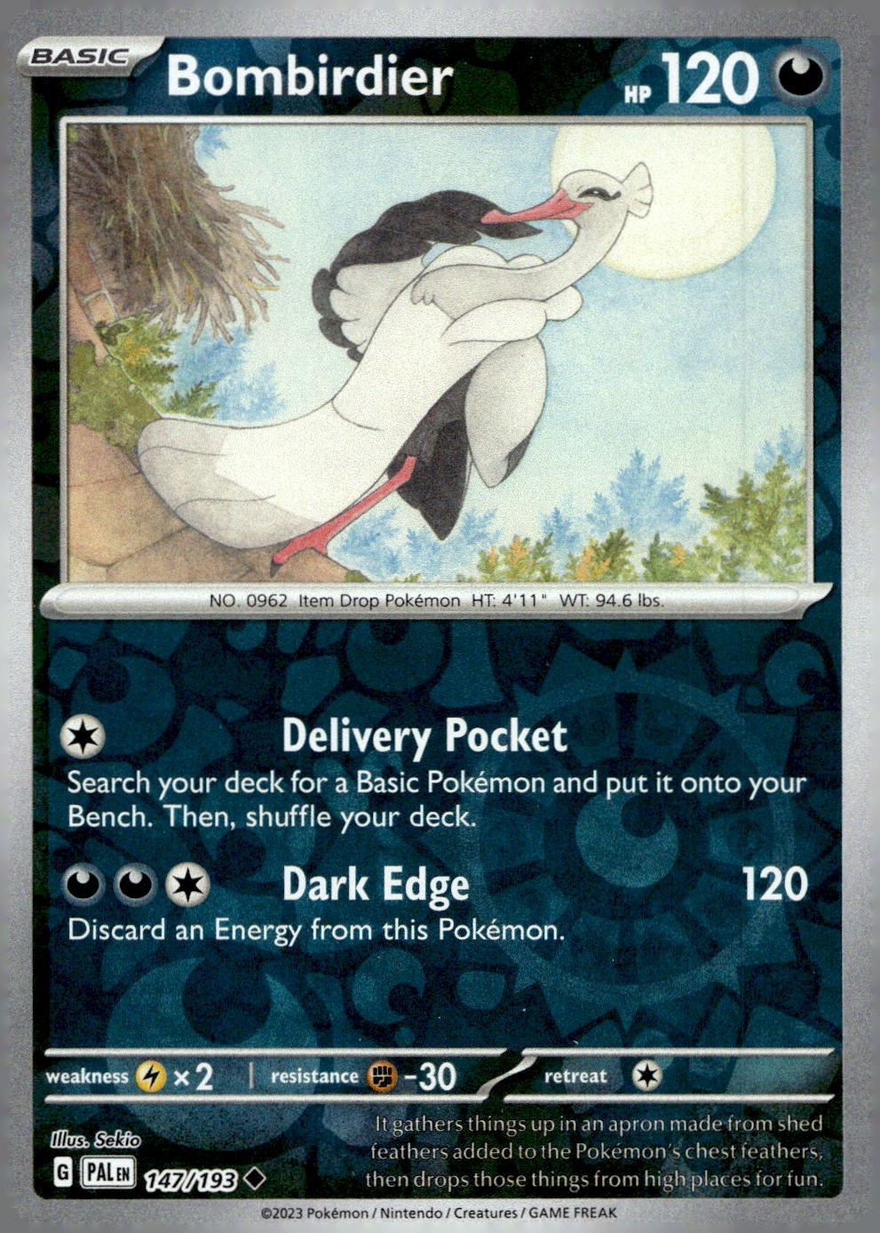 Bombirdier 147/193 Uncommon Paldea Evolved Pokemon Reverse Holo Near Mint
