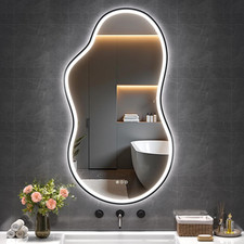LED Irregular Bathroom Mirror 25"X45" - Dimmable, Anti-Fog, Modern Design