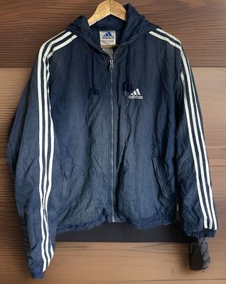 vintage adidas Windbreaker Track Jacket 3 Stripes Hooded Retro Run