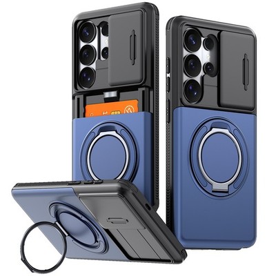 Rugged Wallet Case For Samsung Galaxy S26 S25 S24 S23 Ultra Plus Cover+Kickstand