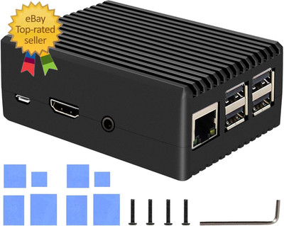 for Raspberry Pi 3 B+ Case, Aluminum Alloy Heavy Duty Passive Cooling Metal Case