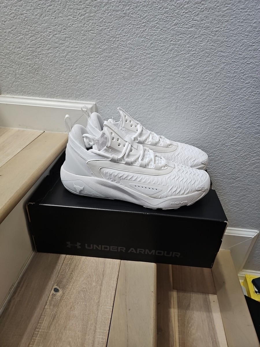 UA Project Rock 7 White HOVR Tribase Men's Size 11 Under Armour