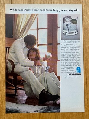 White Rum Puerto Rican Rums 70s retro Rico 1975 Vintage Ad Werbung Reklame