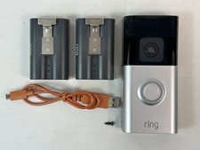 RING BATTERY DOORBELL PLUS 5F77E9 w/ TWO BATTERIES - WORKS GREAT  