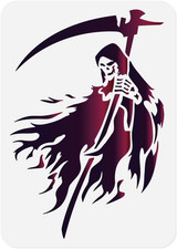 Grim Reaper Stencil Template 11.69 x 8.27 Inch Plastic Reusable Street Art Heave