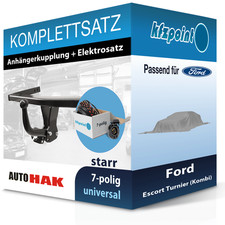 Für Ford Escort Turnier 90- AUTO HAK Anhängerkupplung starr + 7polig E-Satz AHK
