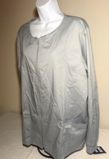 Cherokee Workwear Core Stretch Zip Front Lab Coat Gray XL Unisex Medical