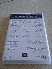 Stampin' up Everyday Greetings Photopolymer Stamp set New