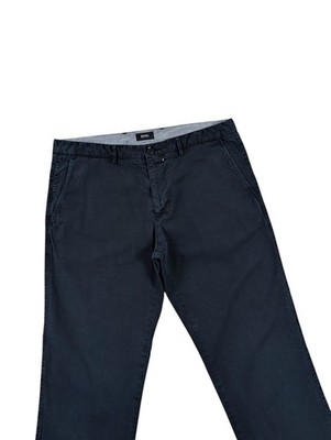 Hugo Boss Chino Trousers 34R W34 L33 Navy Stretch Crigan3-D Slim Straight 