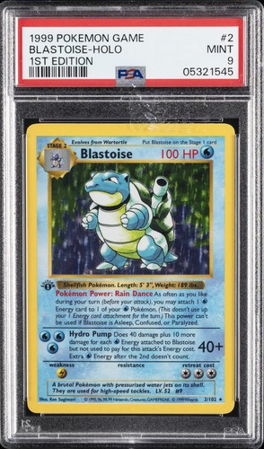 Blastoise (1st Edition) graded PSA 9 for sale on eBay