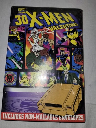 Vtg X-Men SEALED Box Valentines Cards Marvel Comics Paper 30 1990s