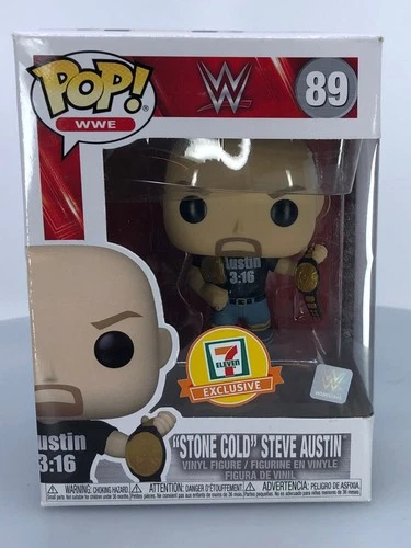 Funko POP! WWE Stone Cold Metallic #89 7-Eleven Exclusive Vinyl Figure DAMAGED